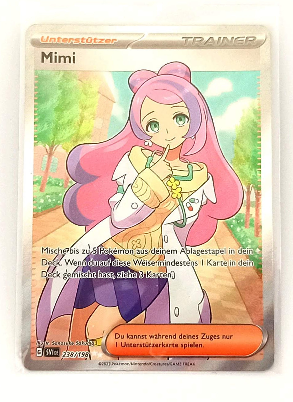 Pokemon Karte Mimi 238/198 Ultra-Rare Full-Art Waifu Trainer - Deutsch
