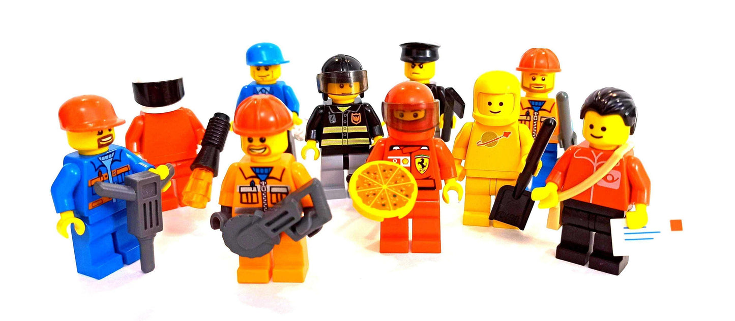 10x LEGO® Minifiguren - Zusammengestellte Legofiguren mit Kopfbedeckung & Accessoires - Peer Online Shop