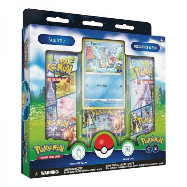 Pokémon GO: Pin Box Squirtle - english trading cards - 3 Pokemon Boosterpacks - Peer Online Shop